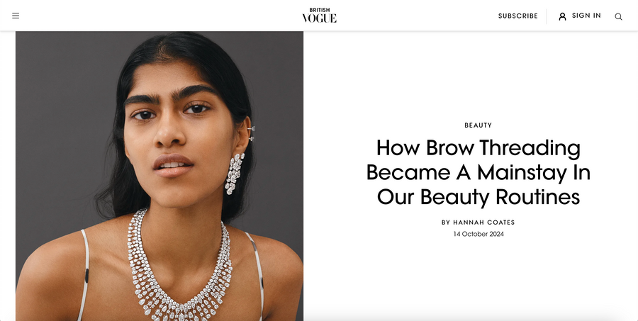 British Vogue | How Threading Became a Mainstay in Our Routine